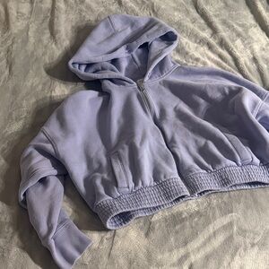 Abercrombie & Fitch Lavender Cropped Zip Hoodie